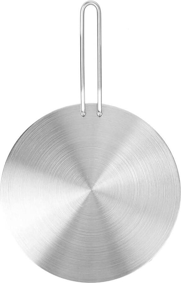 Warmteverspreider Plaat Inductie Adapter Converter Gelijkmatig Koken Roestvrij Staal 24 cm Zilver
