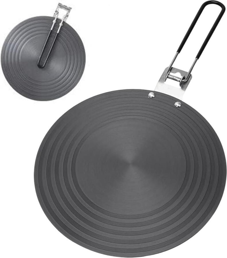 Warmteverspreider Plaat Inductie Adapter Gelijkmatig Koken Opvouwbare Handgreep 259 cm Zwart