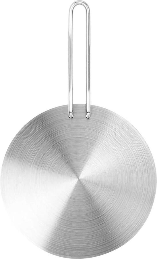 Warmteverspreider Plaat Inductie Adapter Gelijkmatig Koken Roestvrij Staal 22 CM Zilver