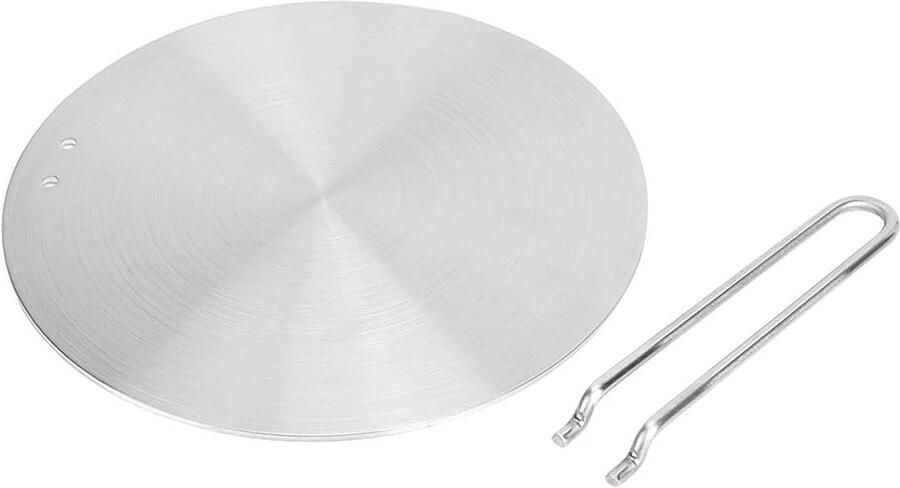 Warmteverspreider Plaat Inductie Adapter Gelijkmatig Koken Roestvrij Staal 24 cm Zilver - Foto 2