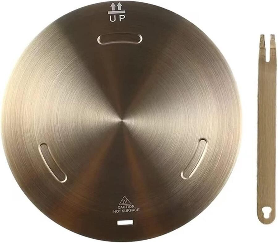 Warmteverspreider Plaat Inductie Adapter Gelijkmatig Koken Verwijderbaar Handvat 28 cm Diameter Zilverkleurig