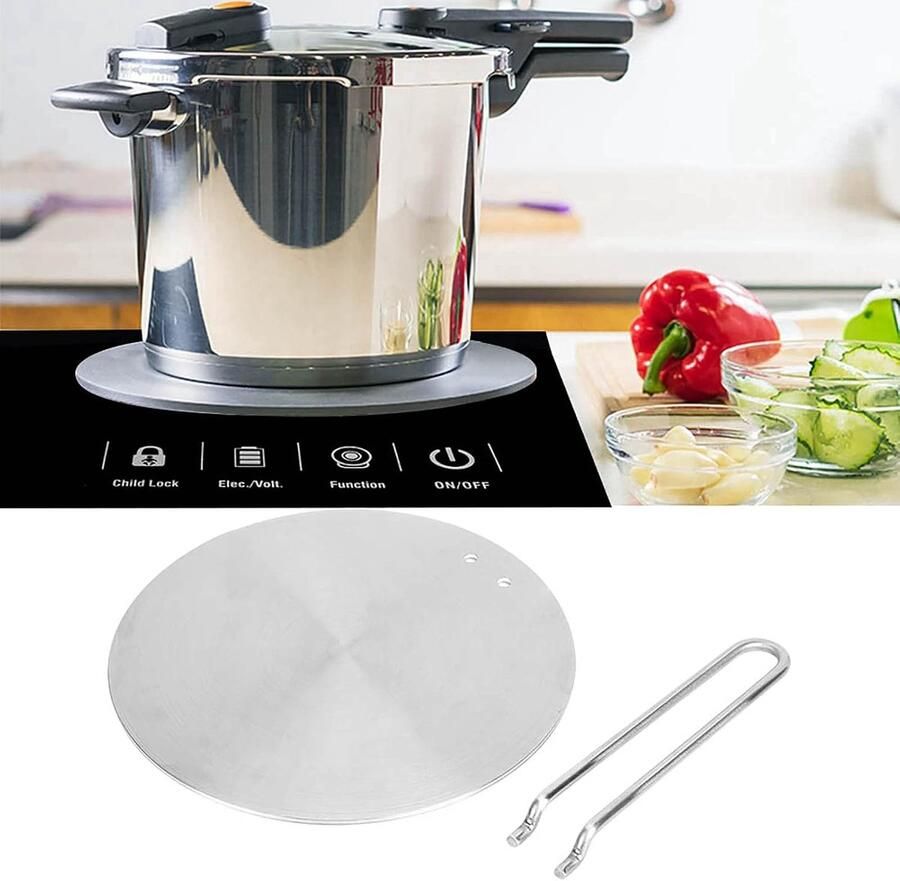 Warmteverspreider Plaat Inductie Adapter Koken op Inductie Universeel Geschikt 24cm Diameter Zilver