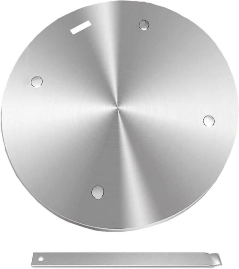 Warmteverspreider Plaat Inductie Adapter Simmer Plate Gelijkmatig Koken Verwijderbaar Handvat 28 cm Zilver