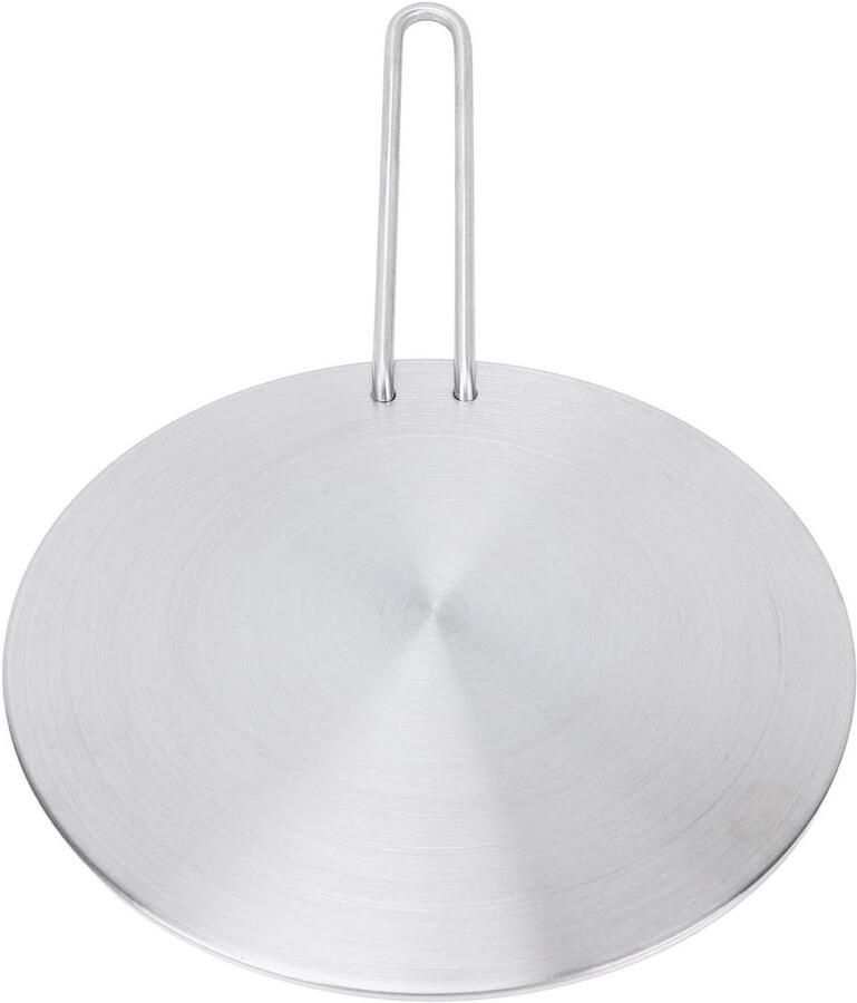 Ausla Warmteverspreiderplaat Roestvrijstalen Inductieadapter met Afneembare Handgreep Ronde Warmteverspreider voor Gasfornuis en Glazen Kookplaat Gelijkmatige Verwarming voor Kleine Potten (24#)