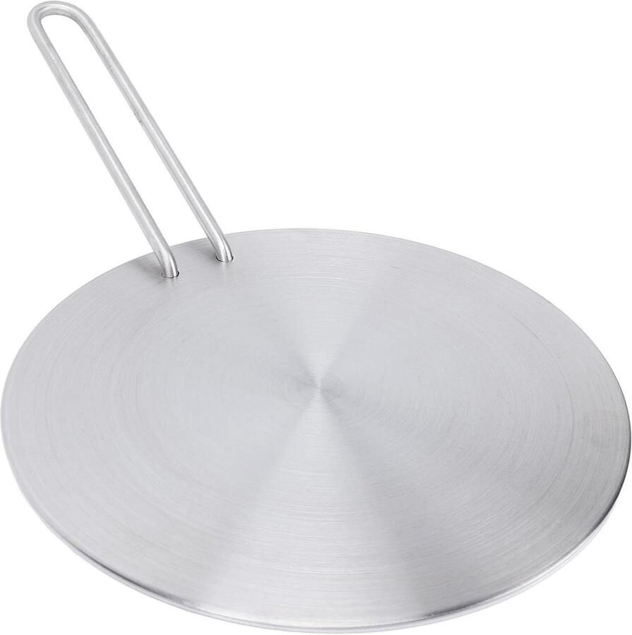 Warmteverspreider Plaat Kookplaat Adapter Gelijkmatig Koken Afneembare Handgreep 20 x 20 cm Zilver