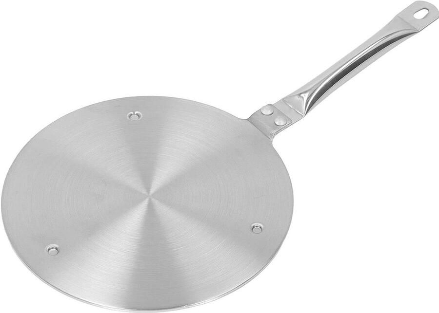 Warmteverspreider Plaat Kookplaat Adapter Gelijkmatig Koken Roestvrij Staal 20 cm Breed Zilver