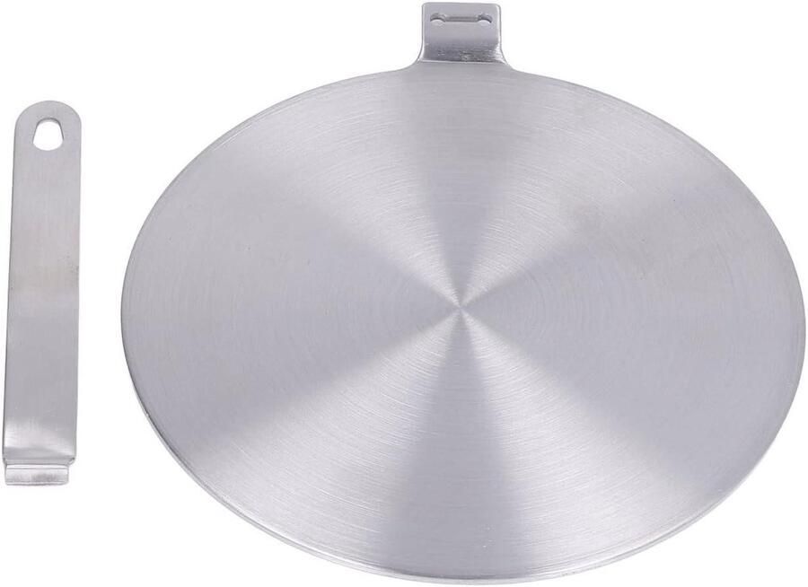 Warmteverspreider Plaat Kookplaat Adapter Gelijkmatig Koken Roestvrij Staal 22 cm Diameter Zilverkleurig