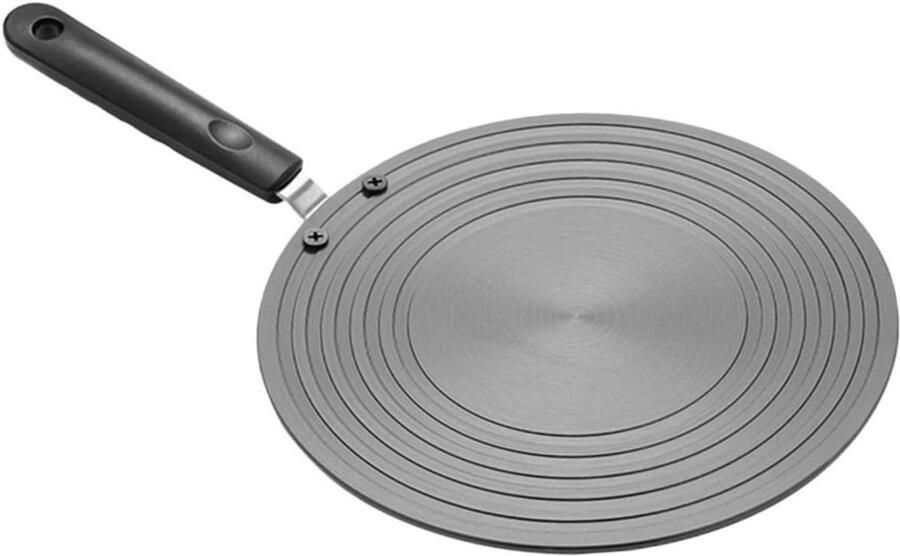 Warmteverspreider Plaat Sudderplaat Adapter Gelijkmatig Koken Voor Alle Fornuizen 39.4 cm Zilver