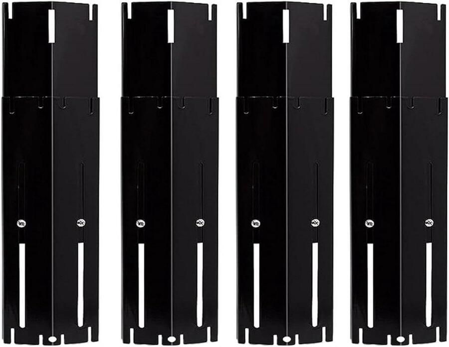 Warmteverspreider Platen Hitteschild Onderdelen Barbecue Warmte Verstelbare Lengte 4 Stuks Zwart