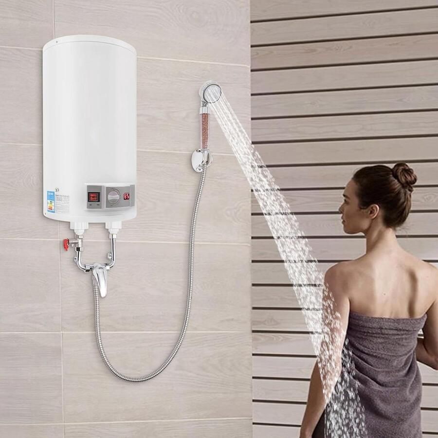 Elektrische Boiler Warmwaterboiler Waterverwarmer Snel Warm Water Roestvrijstalen Verwarmingselement 35 Liter Wit