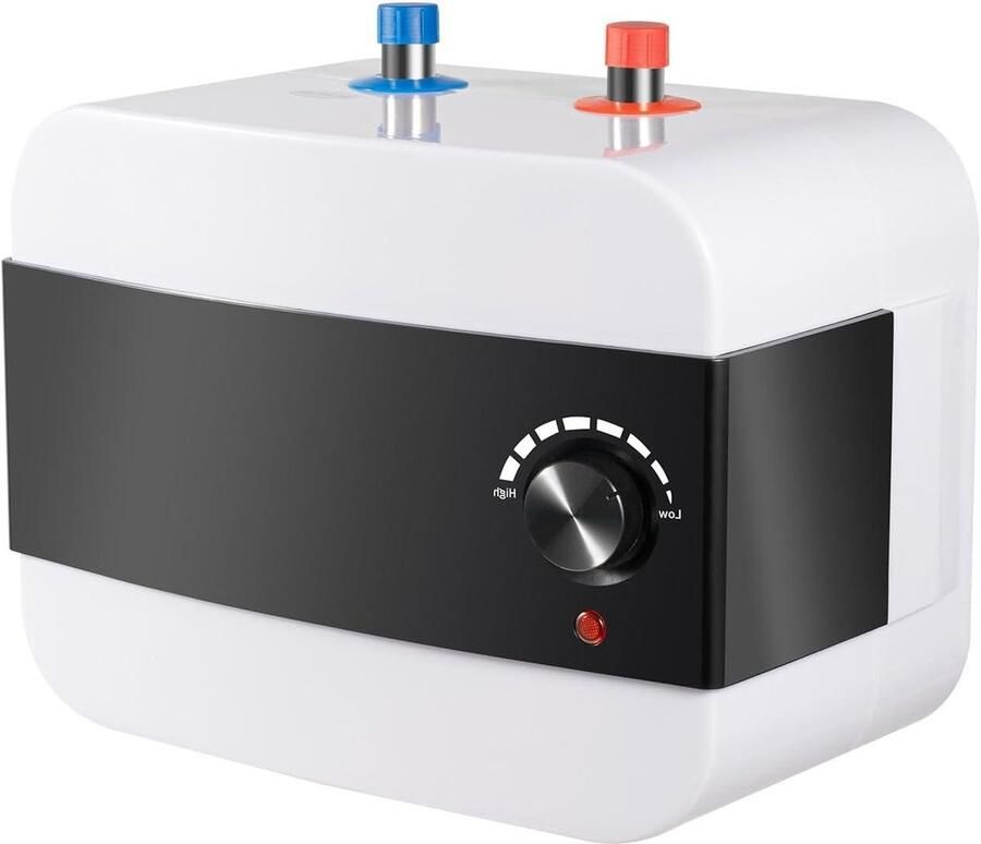 Warmwaterboiler Kleine boiler Direct warm water Energiebesparend ontwerp 6 Liter Wit Zwart