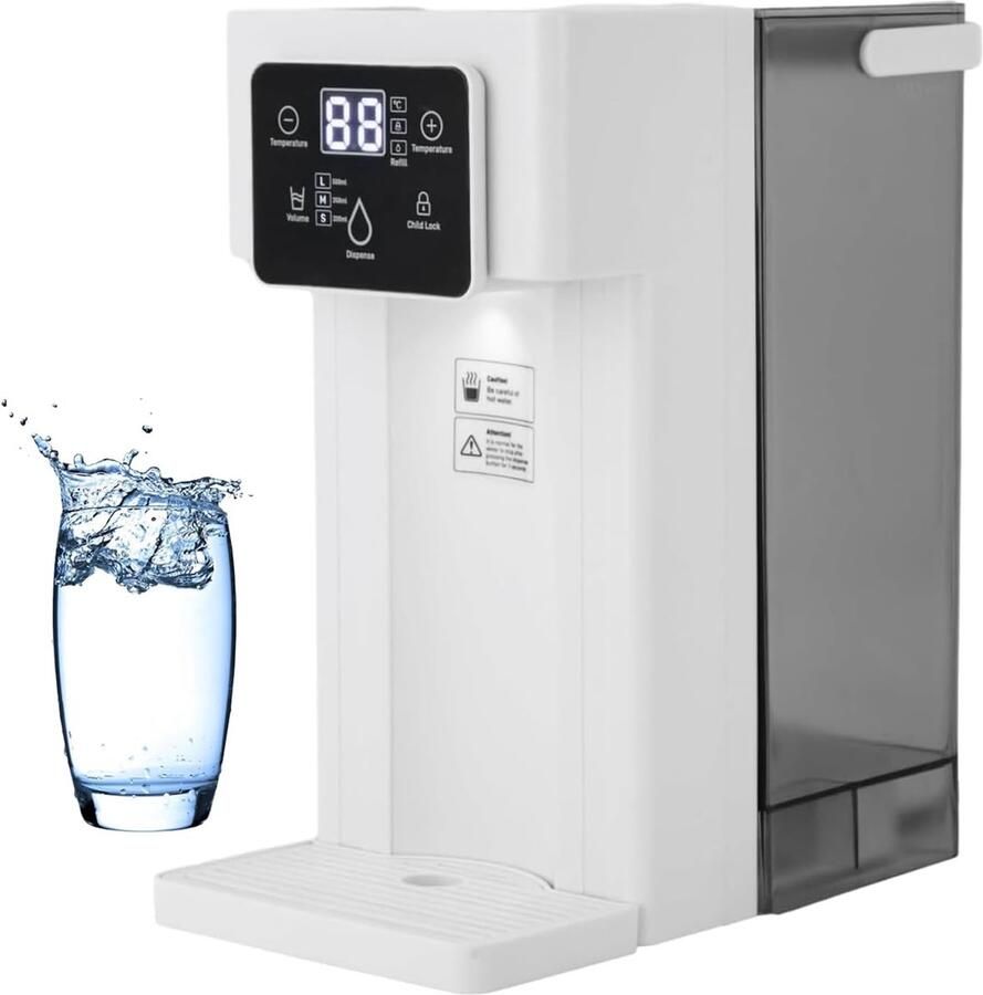 Warmwaterdispenser Direct Water Koken Drankjes Maken Instelbare Temperatuur 3L Capaciteit Zwart