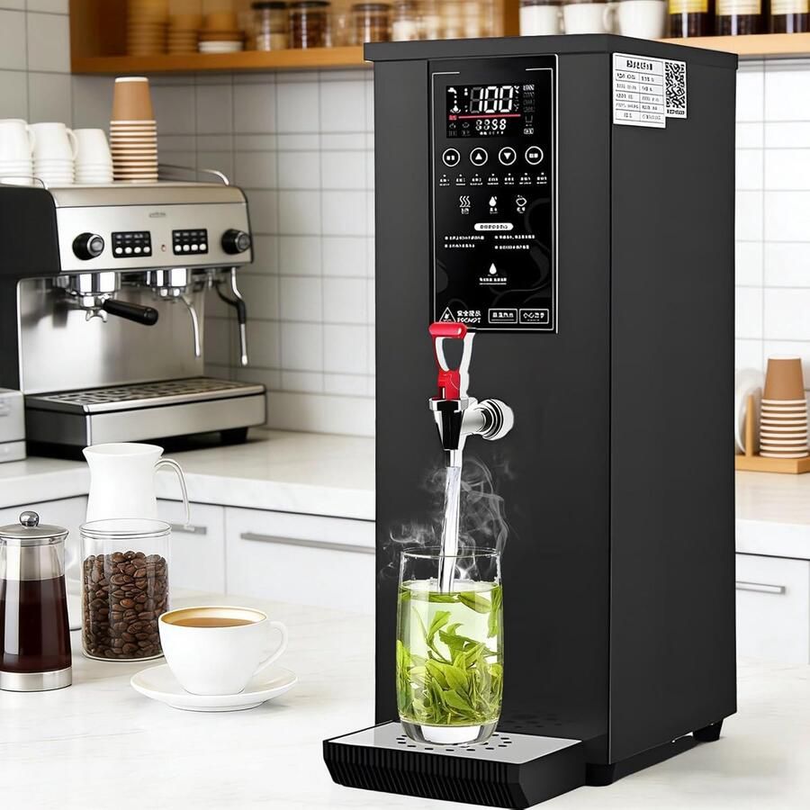 Warmwaterdispenser Elektrische waterkoker Continu warm water 3000W Hoog vermogen 60L per uur Zwart