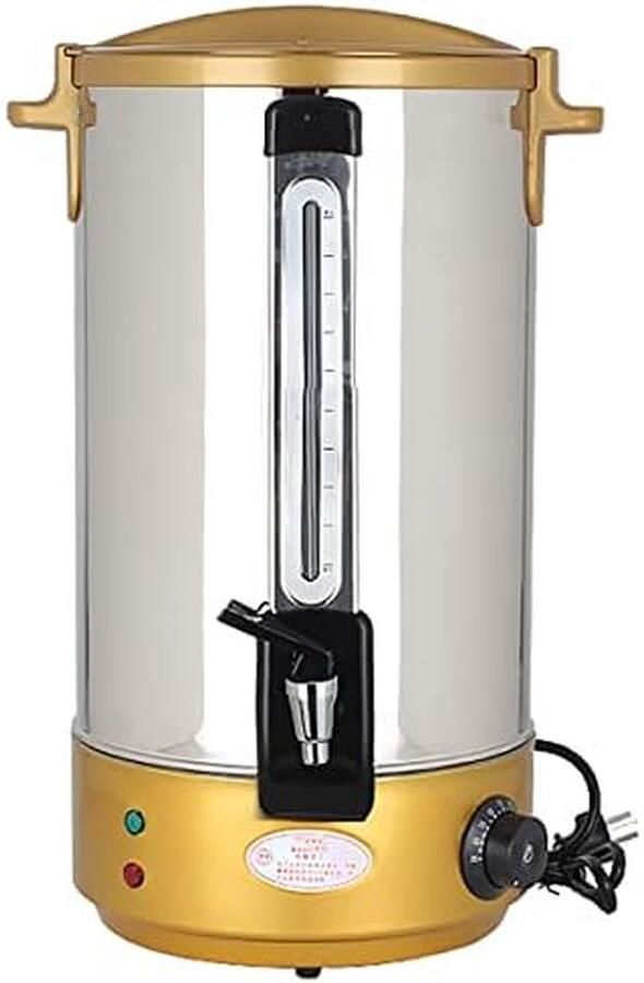 Warmwaterdispenser Elektrische Waterkoker Feesten en Buffetten Instelbare Thermostaat 30 Liter Goud