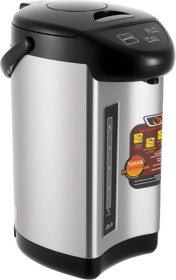 Warmwaterdispenser Theekoker Thermoskan Warme Dranken Maken Constante Temperatuur 4 Liter Zwart