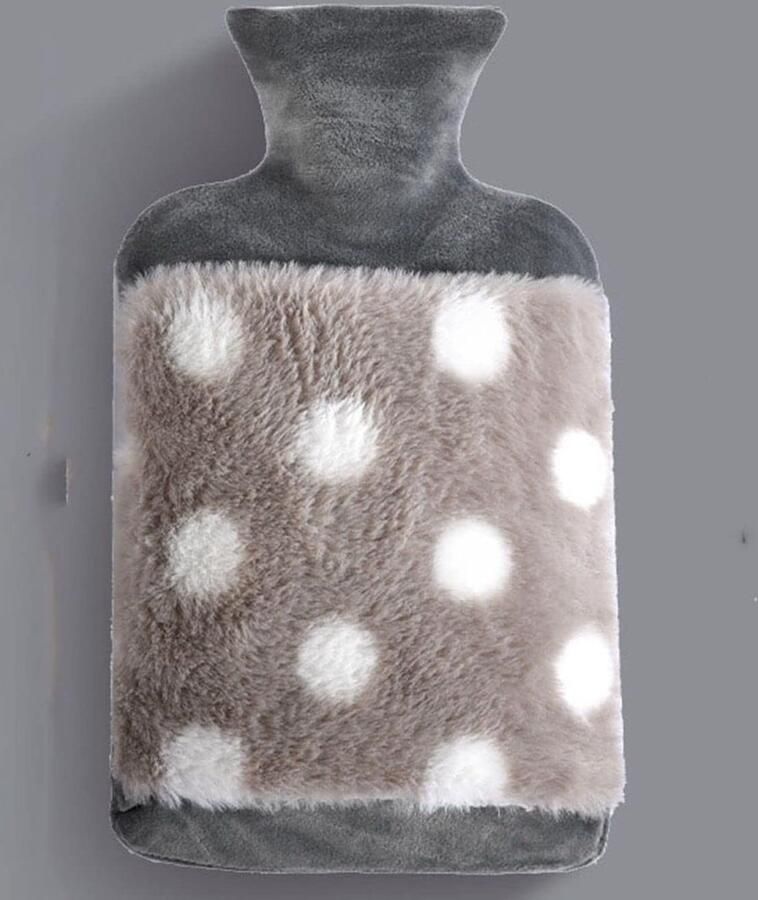 Warmwaterkruik met hoes Warmhoudzak Bed Opwarmen Zachte Pluche Afdekking 2 Liter Inhoud