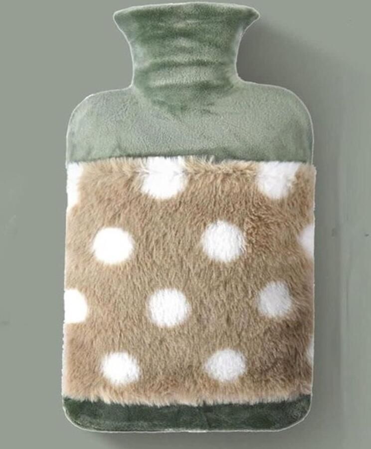 Warmwaterkruik Warmhoudzak Bed Opwarmen Zachte Pluche Hoes 2 Liter Grijs