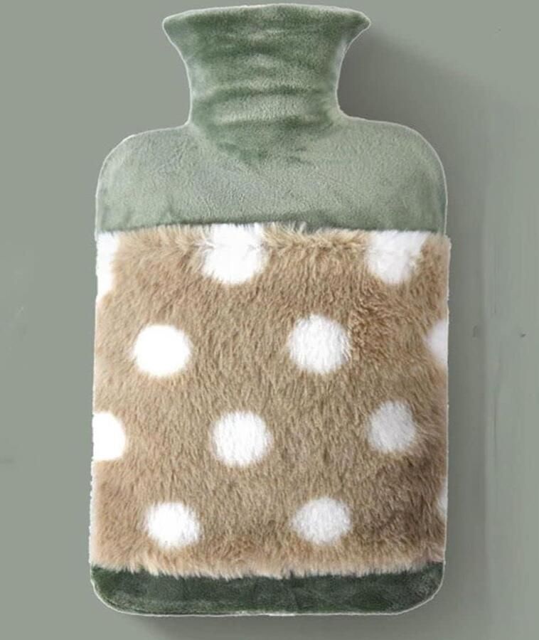 Warmwaterkruik Warmhoudzak Bed Opwarmen Zachte Pluche Hoes 2 Liter Grijs