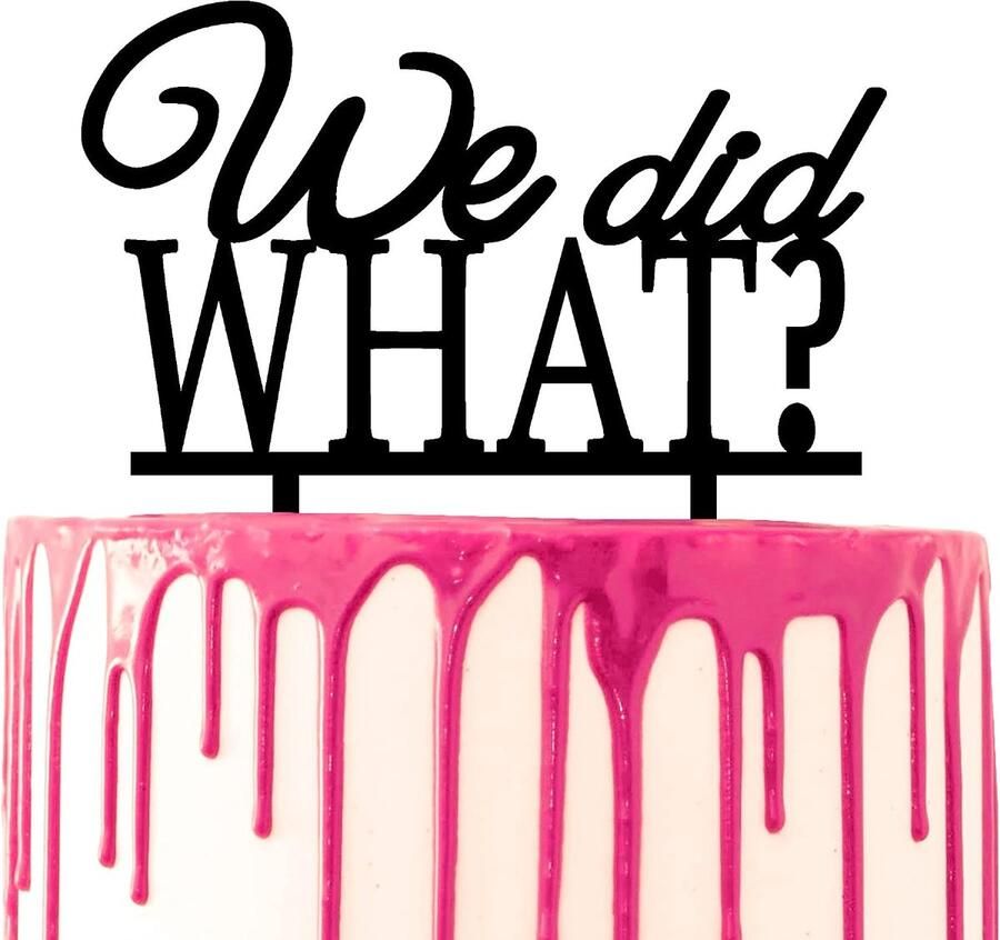 Wat hebben we gedaan? grappige taarttopper decoratie bruidstaart topper verjaardag feestelijke viering taart decoratieve acryl silhouet
