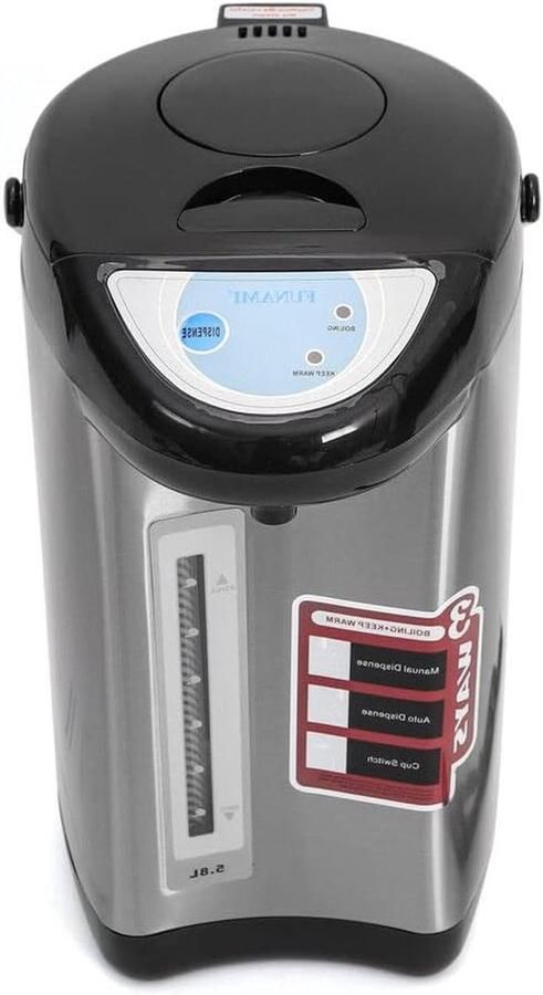 Water Dispenser Thermoskan Waterkoker Direct Warm Water Voedselveilig RVS 4 liter Zwart