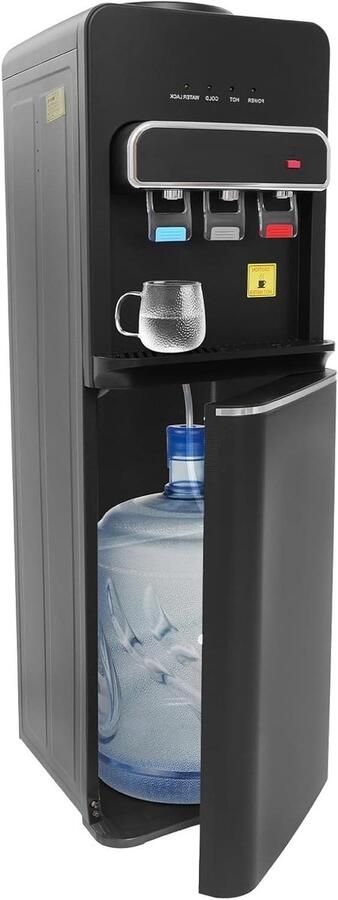 Waterdispenser Vloerstaand Koel en warm apparaat Drinken verfrissen Bottom-loading ontwerp 96 cm hoog Zwart