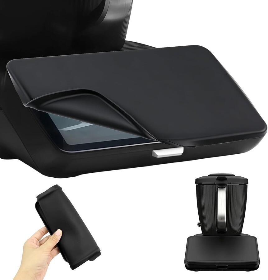 Waterdichte en stofdichte siliconen displaybescherming voor Thermomix TM7 krasbestendige hoes en accessoires voor keukenmachines zwart en duurzaam