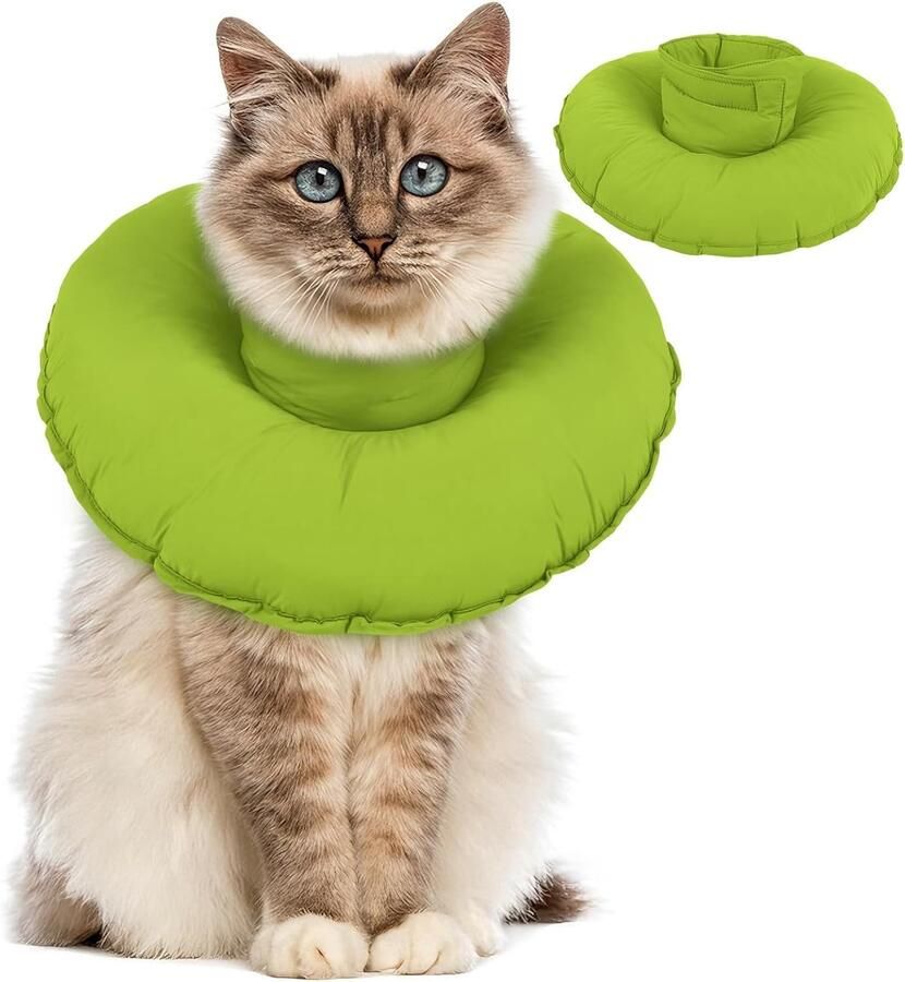 Waterdichte Kattenhalsband met Lekbescherming Zachte Naoorlogskraag en Donutvormige Bescherming Lichtgewicht en Comfortabel voor Herstel