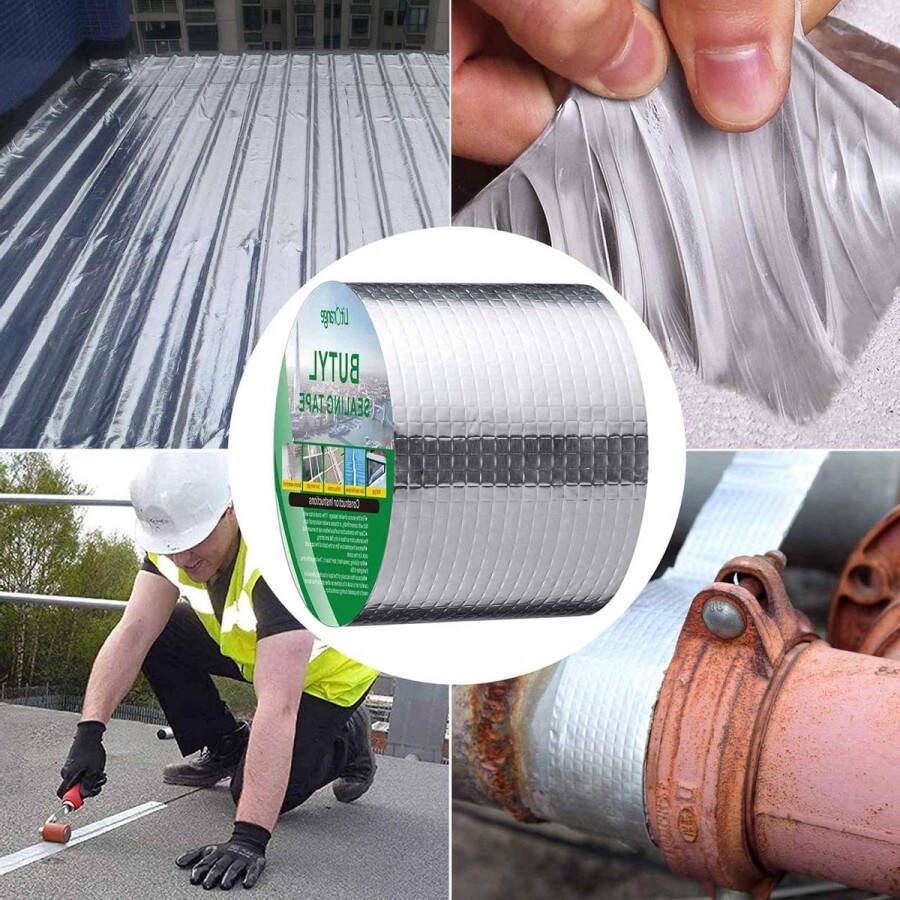 Waterdichte Patch Seal Butyl RV Rubber Dak Knipperende Tape 4 inch Breedte x 16ft Muur Pijp Schoorsteen Dak Boot Reparatie Sterke Lijm