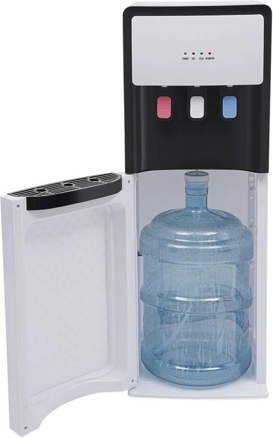Waterdispenser Bodemlading Koud Warm Water Direct Drinken Drie Uitgangen 31x29x92 cm Wit