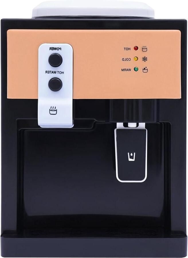 Elektrische Waterdispenser Warm en Koud Drinken Tappen Roestvrijstalen Binnenvoering 550 Watt Zwart