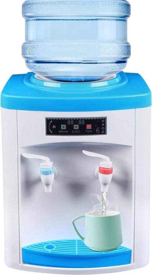 Waterdispenser Koud warm apparaat Direct drinken Afneembaar ontwerp 25 x 23 x 30 cm Wit blauw - Foto 2
