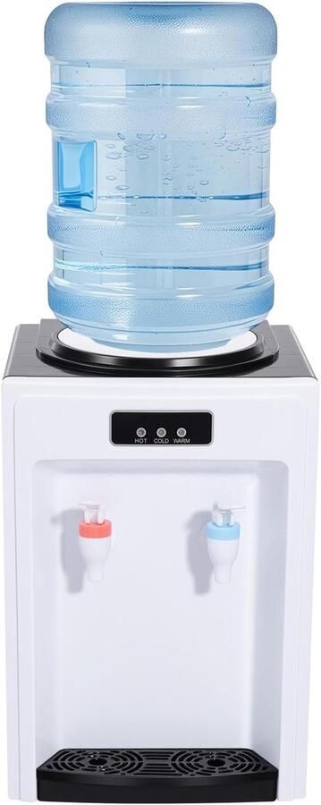 Waterdispenser Koud Warm Waterautomaat Drankdispenser Direct Drinken Dubbele Uitloop 24x24x36cm Zwart Wit