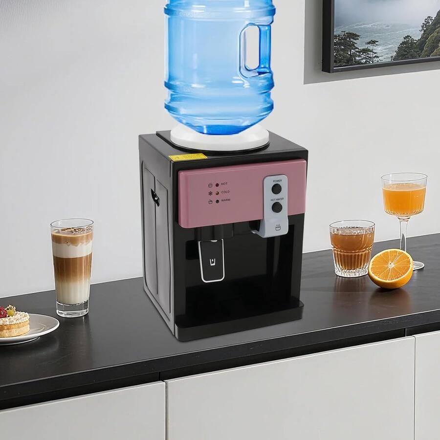 Waterdispenser Tafelmodel Direct Drinken Efficiënte Koeling Verwarmen 25x22x35 cm Roze
