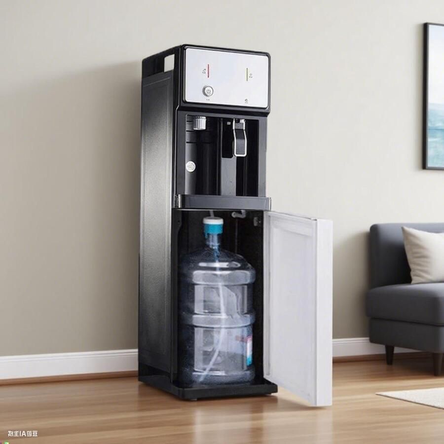 Waterdispenser Vloerstaand Koud Warm Water Direct Drinken Bodemvulling Fles 30L Per Uur Zwart