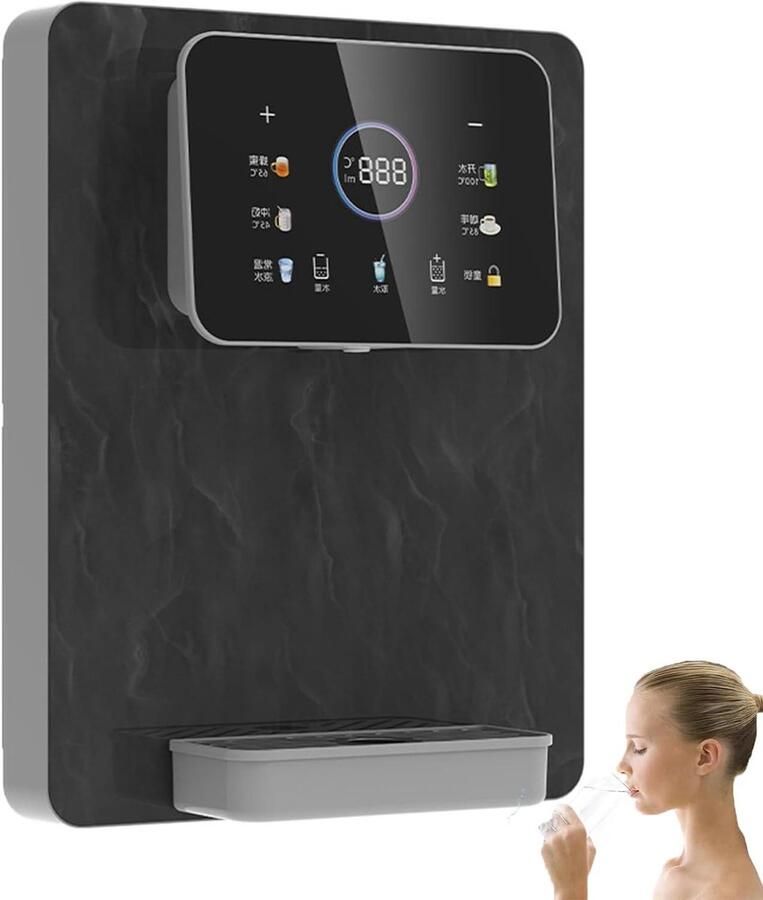 Waterdispenser Wandmontage Heet Water Tap Direct Drinken Kinderbeveiliging 500 ml Zwart