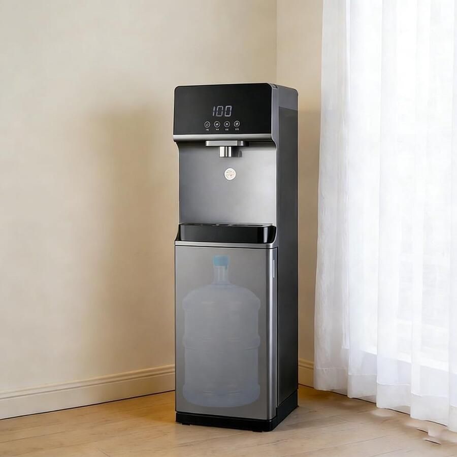 Waterdispenser Warm koud apparaat Direct drinken Kinderslot functie 31x33x102cm Donkergrijs