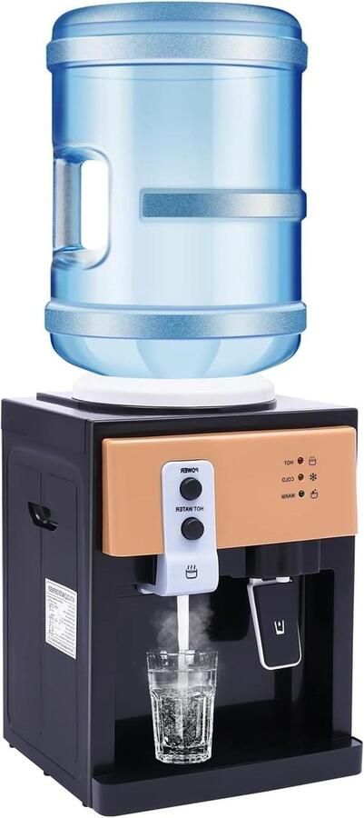 Waterdispenser Warm Koud Direct Drinken Snelle Verwarming 5 Liter Zwart