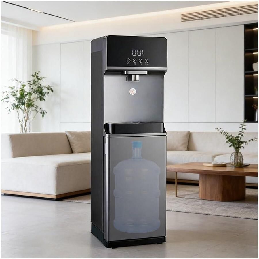 Waterdispenser Warme koude dispenser Drinken op temperatuur 5 temperatuurstanden 22L tank Donkergrijs