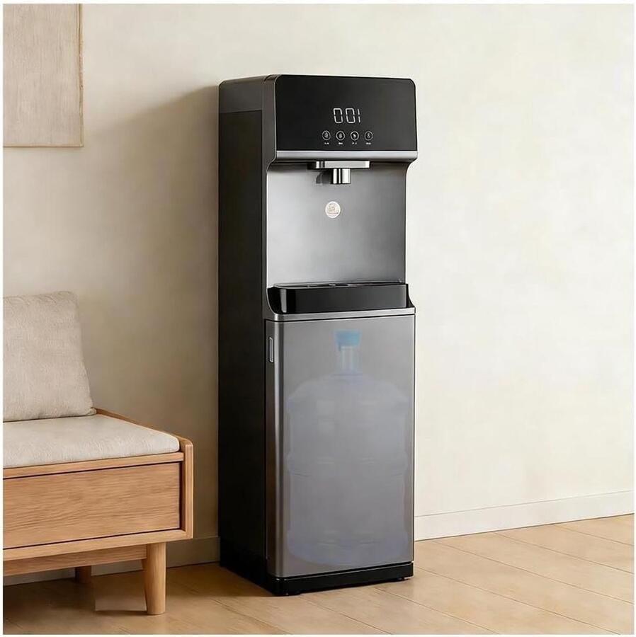 Waterdispenser Waterkoeler Direct Drinken 5 Temperatuurinstellingen 31x33x102cm Donkergrijs