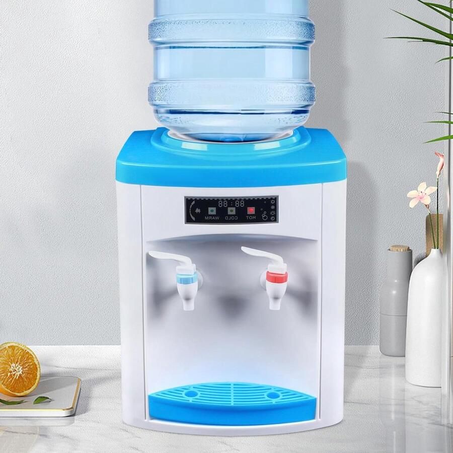 Waterdispenser Waterkoeler Direct Drinken Efficiënt Koelen en Verwarmen 25 x 23.5 x 33 cm Wit Blauw