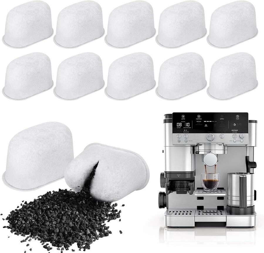 Waterfilter Inzetstukken voor Koffiemachines 12 Stuks Actieve Koolstof Filters voor Luxe Koffiezetten Geschikt voor Ninja ES601UK ES701UK ES501UK ES651UK ES655COUK