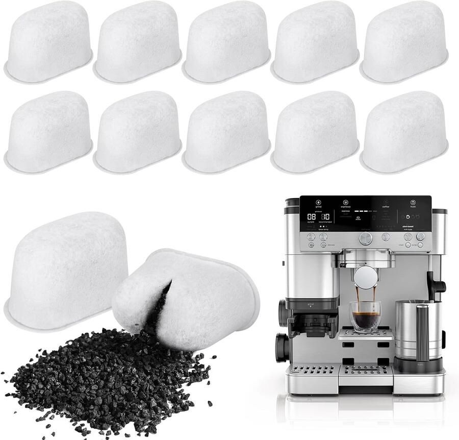 Waterfilter Inzetstukken voor Luxe Koffiemachines 12 Stuks Actieve Koolstof Filters voor Koffie Geschikt voor Ninja ES601UK ES701UK ES501UK ES651UK ES655COUK
