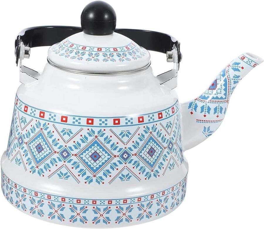 Waterketel Emaille Theeketel Kookplaat Water Koken Verdikte Bodem 22x16x15 CM Blauw