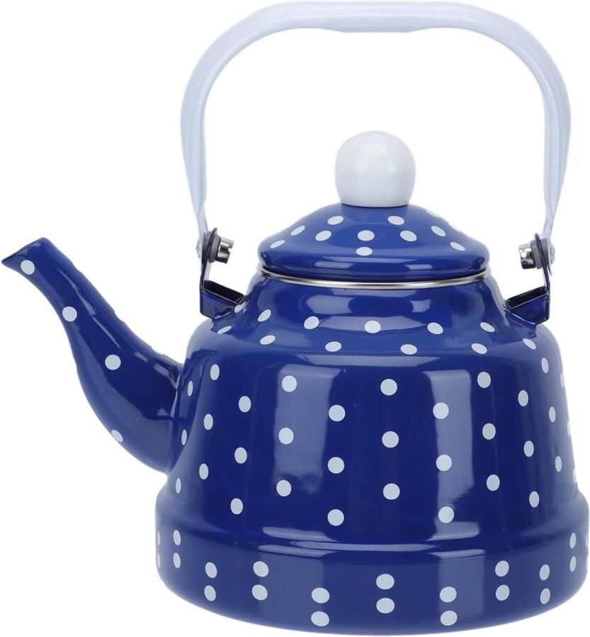 Waterketel Emaille Theepot Koffiepot Koffie en Thee Hittebestendig Handvat 1.7 Liter Blauw