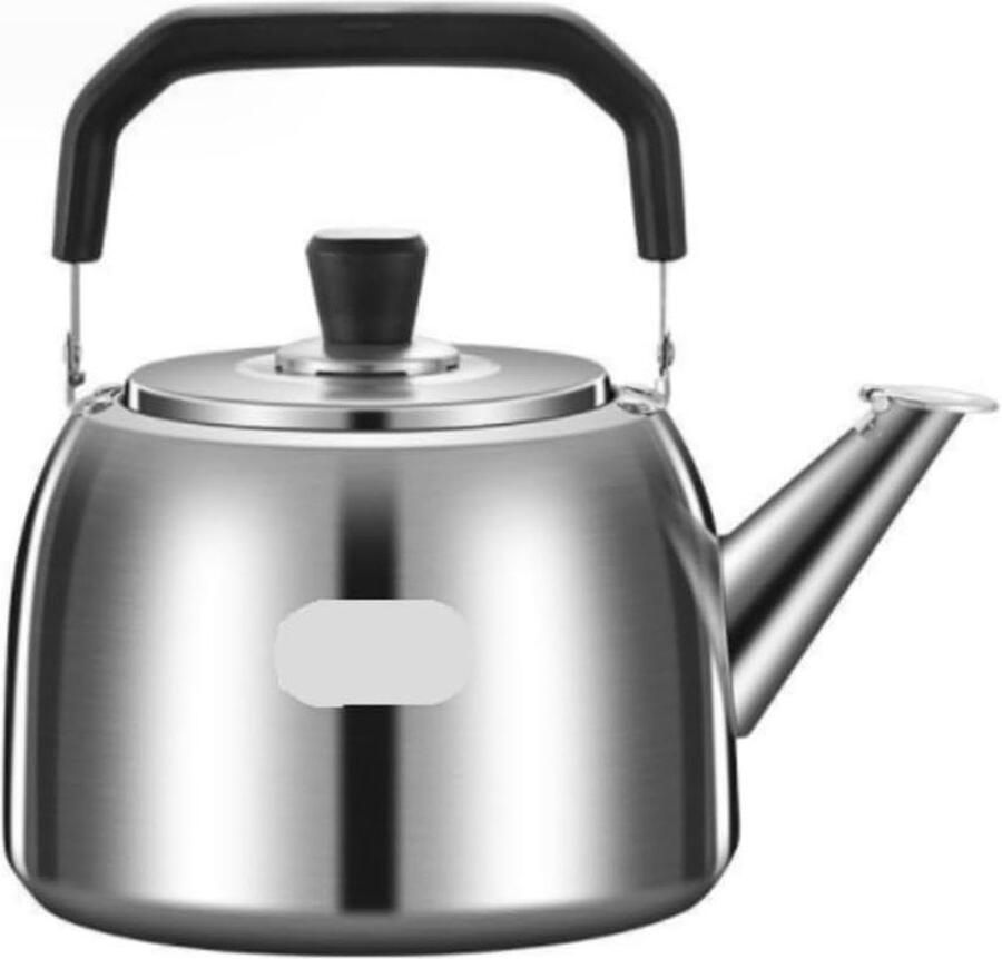 Waterketel Fluitketel Theepot Fornuis Snel Water Koken Roestvrij Staal 5 Liter Zilver
