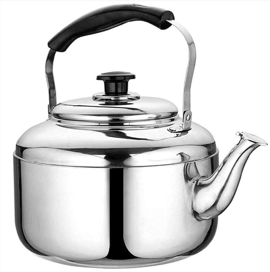 Waterketel Fluitketel Theepot Kookplaat Water Koken Universele Kookplaat Geschikt 7 Liter Zilver