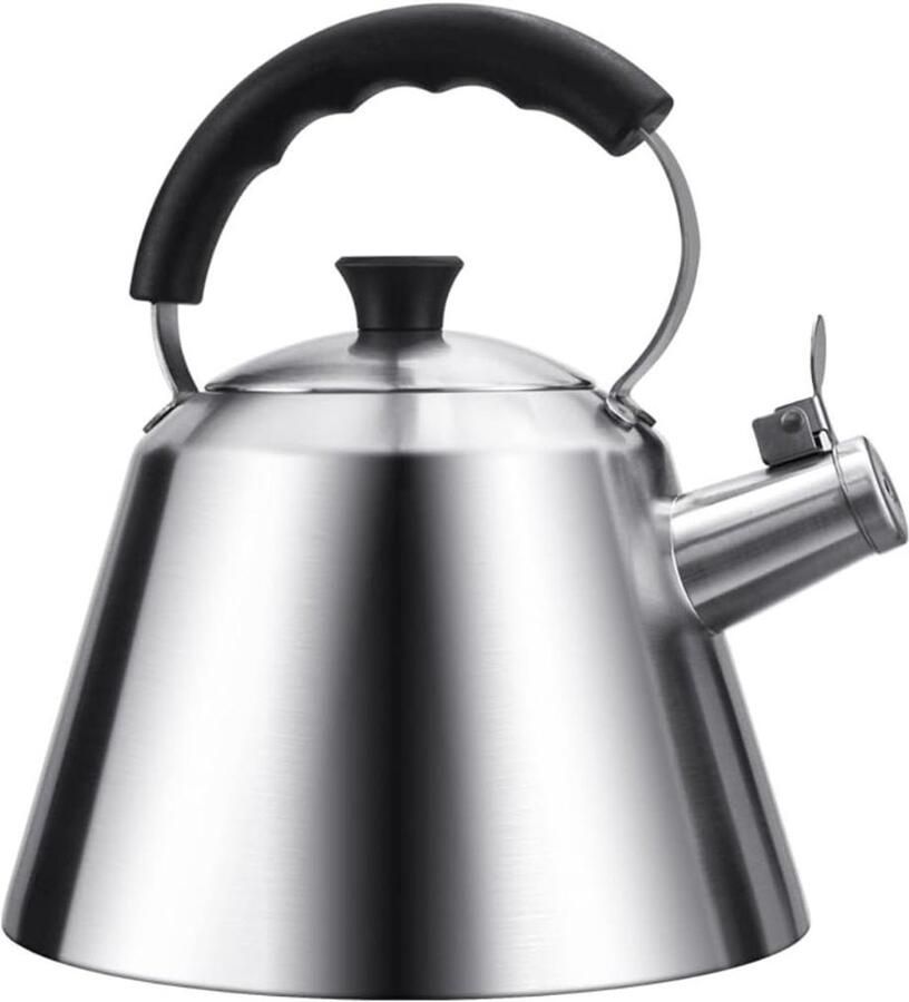 Waterketel Fornuis Theepot RVS Snel Water Koken Fluit bij Kookpunt 3 Liter Zilverkleurig