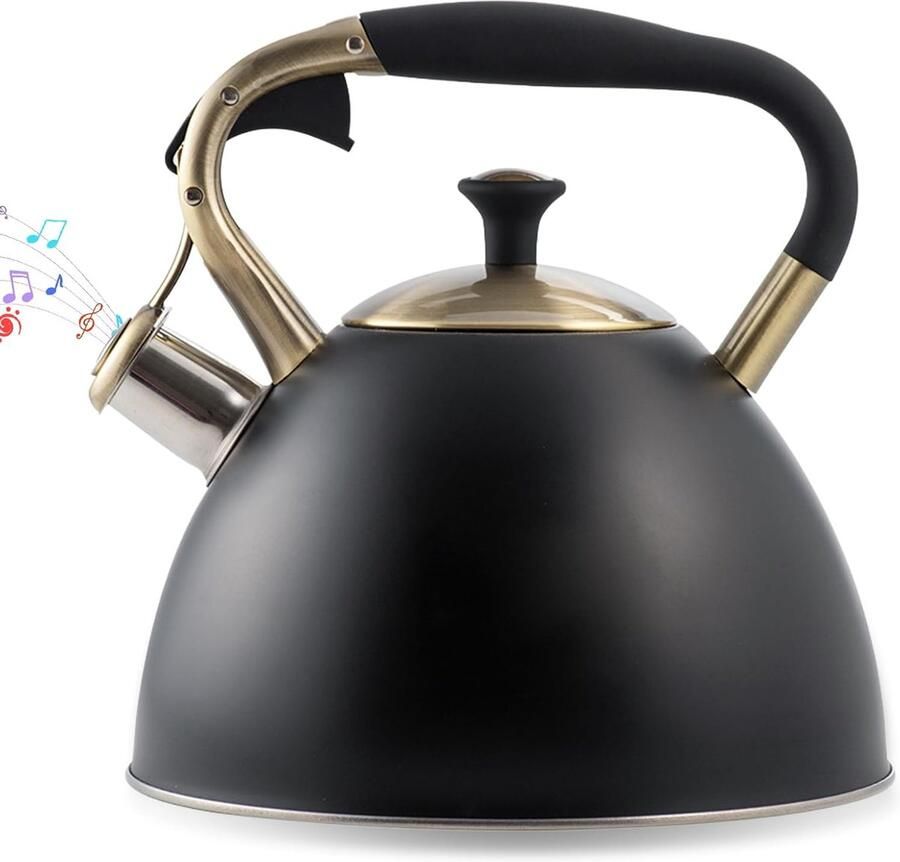 Waterketel inductie 3 l fluitketel van roestvrij staal theeketel met automatisch fluitje waterkoker voor thee koffie fluitketel retro fluitketel waterketel voor elektrisch fornuis en