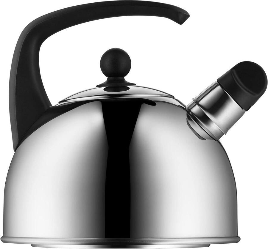 Waterketel met fluit Theeketel Fornuis Water Koken TransTherm Bodem 2 Liter Roestvrij Staal