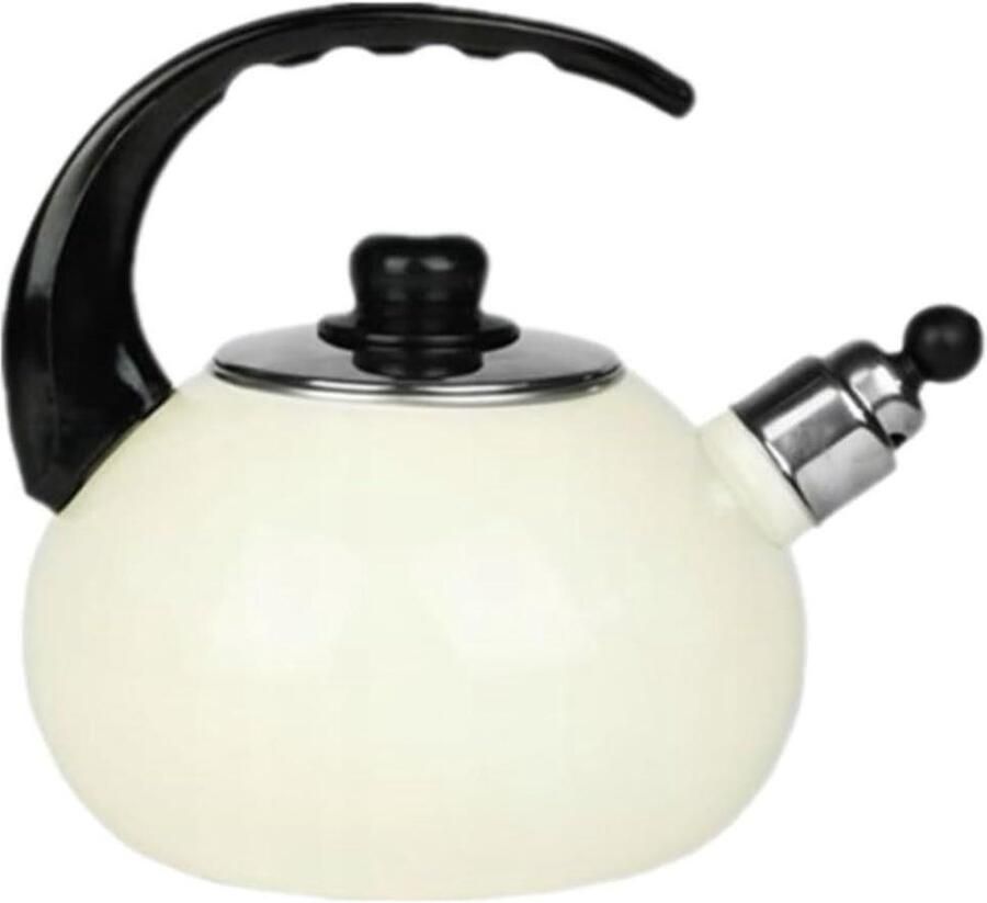 Waterkoker Fluitketel Theepot Keukengerei Water Koken Gelijkmatige Warmtegeleiding 2.5L Capaciteit Wit